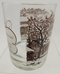 Vintage Currier and Ives Lowball Drinking Glass Barware ‘Home to Thanksgiving’