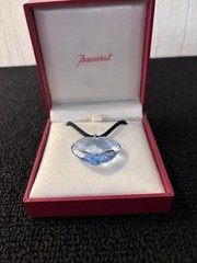 Sky Blue Heart Necklace In Baccarat Crystal Model 3