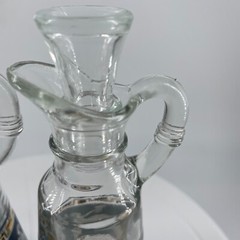 Cera Glass Cruet Set Etruscan Frieze Roman Greek Key MCM Vintage HTF