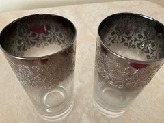 Vintage Set of 2 Dorothy Thorpe Style Silver Ombre Queens Lace Glasses MCM