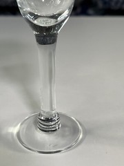 Vintage Aperitif Stemmed Glass sherry cordial glass gray cut floral pattern 3oz