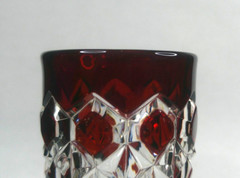 Model Flint Glass Co, Ruby Stain, Gem, Wine, Qty 1, USA, c 1892, EAPG, VgCd