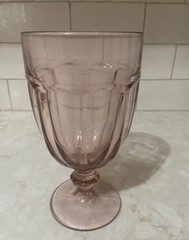 Libbey GIBRALTAR DURATUFF Water Stem Glasses Goblets Pink Plum Lot Set of 6