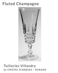6 Cristal d’Arques-Durand Tuilleries Villandry Champagne Glasses