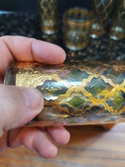 Culver Vintage 22k Gold Valencia Glasses Complete Set Of 4 + 1 MCM 1960s Signed