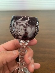 STUNNING SET(3) VTG AJKA MARSALA Multicolored Cut To Clear Cordial Glasses 5″H