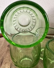 Uranium Rocks Glasses Green Depression Tumblers Federal Georgian Set 4