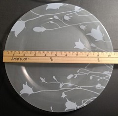 Arcoroc France Floral Frosted/Ice Blue Glass Dinner Plates 4 – 10 5/8”