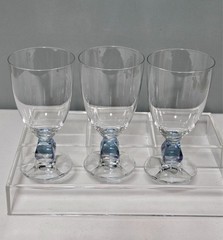 3 Schott-Zwiesel Conte Blue Sapphire Fine Crystal Water Goblets 6-5/8″