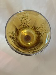 Vintage Indiana glass iridescent carnival glass amber MCM flawless