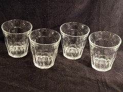 Set Of 4 Duralex Ribbed Paneled Tumbler Glasses