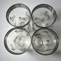 Vintage Tumblers Set 4 MCM Glasses 4 Dorothy Thorpe Dot and Dash Glass