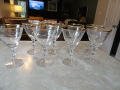 Set of 8 Tiffin Linda Gold 6 3/8″ Water Goblets 1960-1967