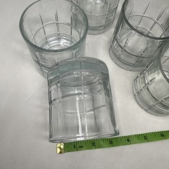 Set Of 7 Anchor Hocking Tartan Clear 3-1/2″ Old Fashioned Tumblers Glasses 8-oz
