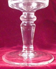 Gillinder Birds & Roses Etched Goblet #63 Clear Glass Stem J EAPG Antique