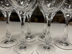 Set of 6 Vintage Nachtmann Leonore Crystal Water Goblets Glasses Germany 8.25”H