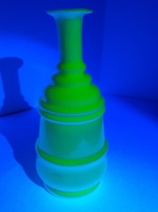 Uranium Glass Custard Oil Cruet Missing Stopper