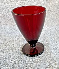 Vintage Anchor Hocking Cordial Glass Royal Ruby Red 3.5” Tall 2 1/8” Diameter