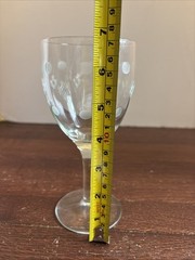 Standard Glass Co Criss Cross & Punties Etched Tall Water Goblet