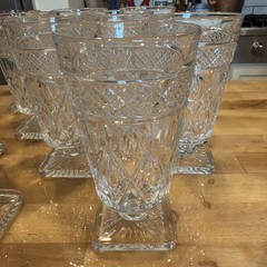 IMPERIAL VINTAGE FOOTED GLASS CAPE COD CLEAR 10 PC