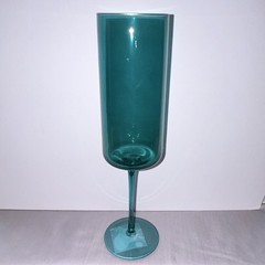 (NEW) Ashland Jewels & Jolly Glass Flute Teal 9.5 fl oz Christmas Straight Shape
