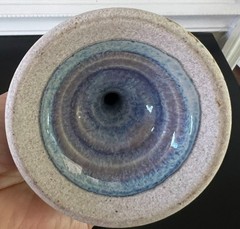 Vintage Studio Art POTTERY Ceramic Wine Goblet Glaze 7′ Blue/Gray NEW