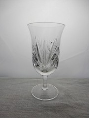 Gorham Cherrywood Cut Crystal Footed Iced Tea Glass Goblet 6 7/8″ Tall 10 oz