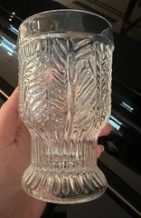 Vtg/Dansk Bohemian Cocktail/Juice Glasses, Embossed Leaf/Art Glass/MCM/Set Of 6