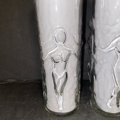 2 Vintage Libbey La Femme Drinking Glasses Nude Women Dancing Tumblers 8.75″