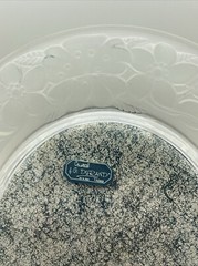 J.G. Durand Flora Crystal Frosted Glass Etched Oval Frame France 1990s 5X7