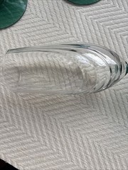 (4) Vintage Libbey Madeira Textured Swirl Champagne Flute Juniper Green Stem