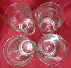 Set of 4 Vintage Libbey Gold Marine Life Fish 5.5″ Retro Highball Glass Tumbler