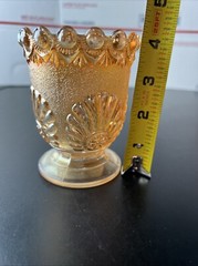 Westmoreland Shell & Jewels Iridized Carnival glass open sugar bowl