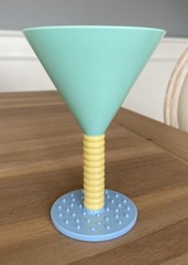 Memphis Design Martini Glasses Plastic Outdoor – Art Deco Style Pastel Set of 4