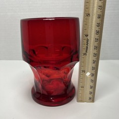 Vtg Viking Ruby Red Georgian Honeycomb Drinking Glass 5″ Water Tumbler Uv Glow