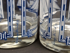 2 Georges Briard Rocks Glasses Nautical Themed Sailing Ships Barware Cocktail