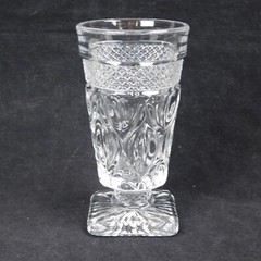 Set Of 2 Imperial Cape Cod Clear Square Footed Juice Glasses Vintage 5.25″ High