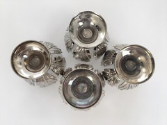 Vintage Silver Plated Cordial Liqueur Glasses Made In England 3 oz. Set Of 4