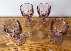 Vintage Libbey Premier Duratuff Gibralter «Plum Rose» Goblets – Set Of 4