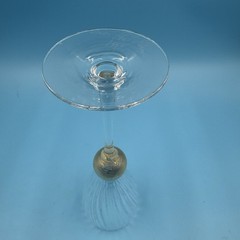 One Union Street Gold Ball Stem Wine Glasses 9.5” Signed Vintage 24k Gold Wine