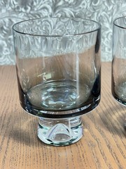 Vintage Tom Dixon Tank Low Ball Glasses Smoke Whiskey Bar Glassm MCM Mid Century