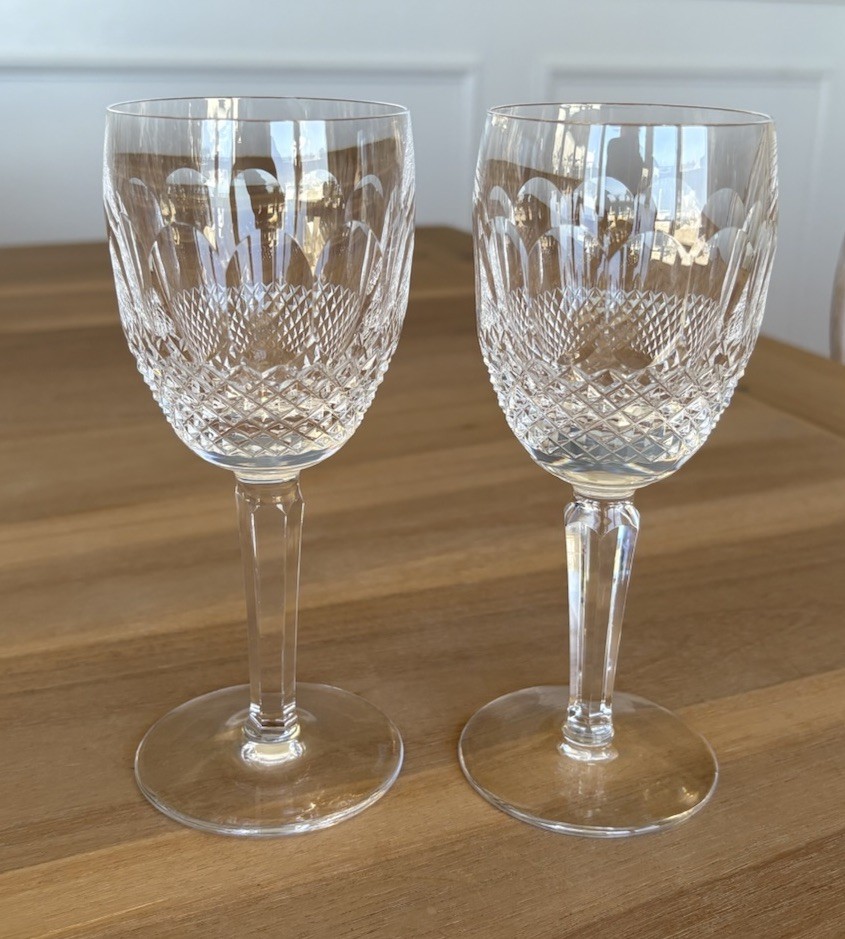 Waterford Crystal Colleen Tall Stem 6.5” Claret Wine Glass – Set of 2 Excellent