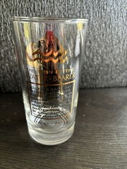 Vintage Anchor Hocking AQUARIUS ZODIAC GLASS Black and Gold Astrology Horoscope