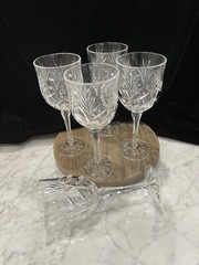 RETIRED 5th Ave PORTICO Water Wine Goblets Crystal Clear Ind. 7 7/8” VTG