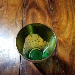 Vintage Set Of 4 Emerald Green Gold Gilt Enamel Glass Tumblers GIL