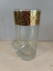 VTG Culver Tyrol High Ball Tumbler 22K Gold Band Vertical Cut