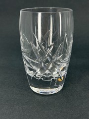 6 Vintage Cut Crystal Tumblers Glasses with Floral Design MCM Short Glasses