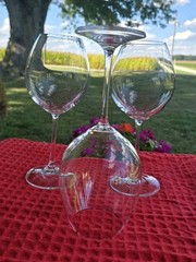 Set of 3 Lenox Crystal Tuscany Classics Merlot Red Wine Glasses MINT COND. 14oz