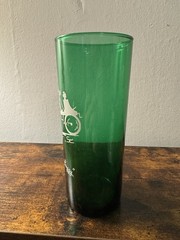 Vintage Anchor Hocking Gas Buddy Green Drinking Glass