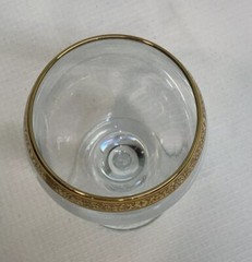 Vintage 1960-1970 Stemmed And Gold-Rimmed Wine Glasses Set Of 5 Glasses PO